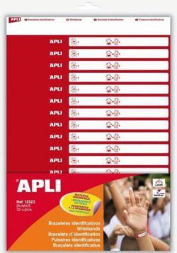Brazaletes identificativos 2 hojas