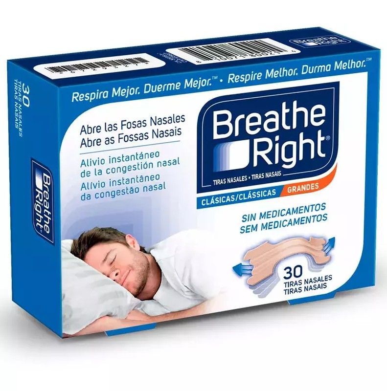 Breathe Right Tiras Nasales 30 Tiras