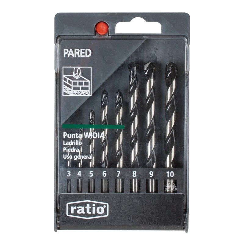 Broca pared RATIO 6396 Brocas P/Pared Jgo. 8  Ratio