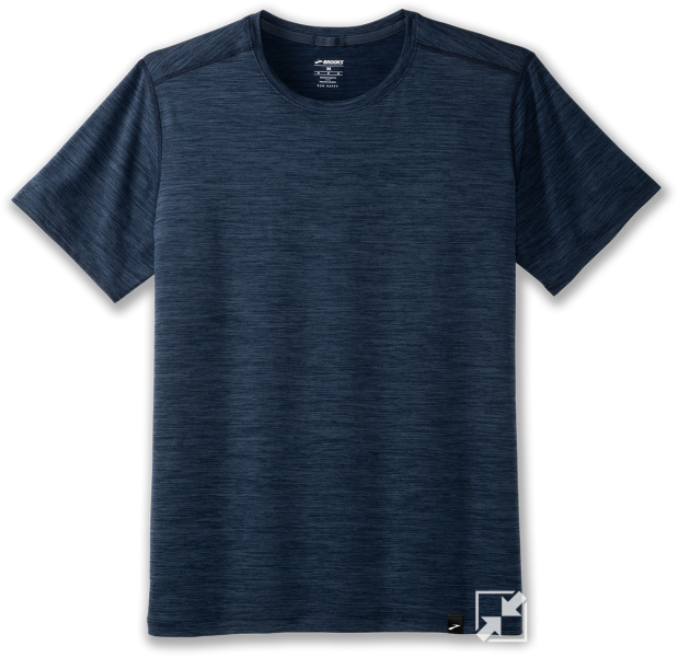 Brooks Luxe Short Sleeve Htr Blue Slate