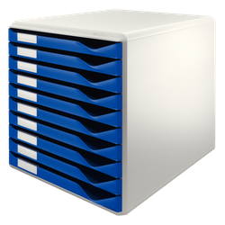 Buc para formularios 10 cajones Leitz, azul/gris