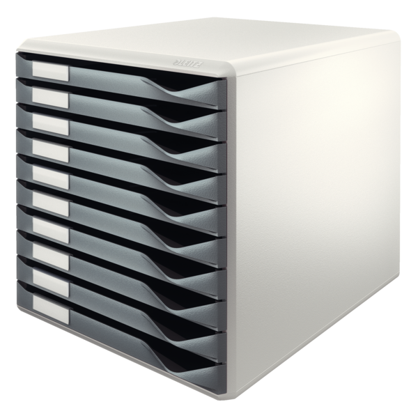 Buc para formularios 10 cajones Leitz, gris oscuro/gris