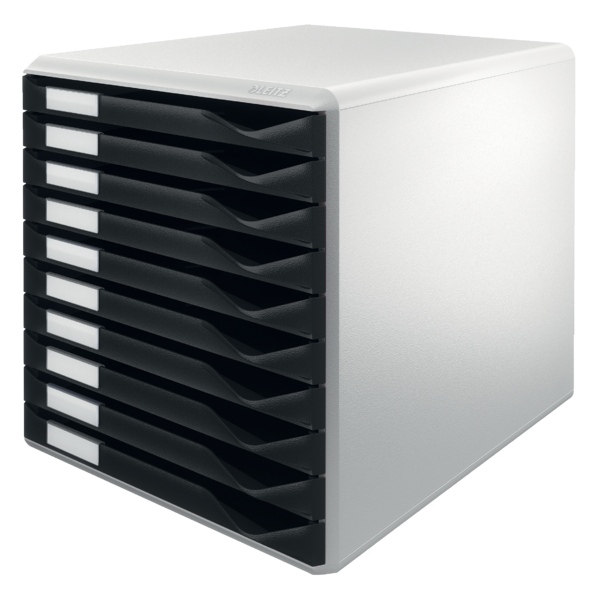 Buc para formularios 10 cajones Leitz, negro/gris