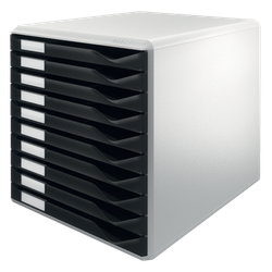 Buc para formularios 10 cajones Leitz, negro/gris