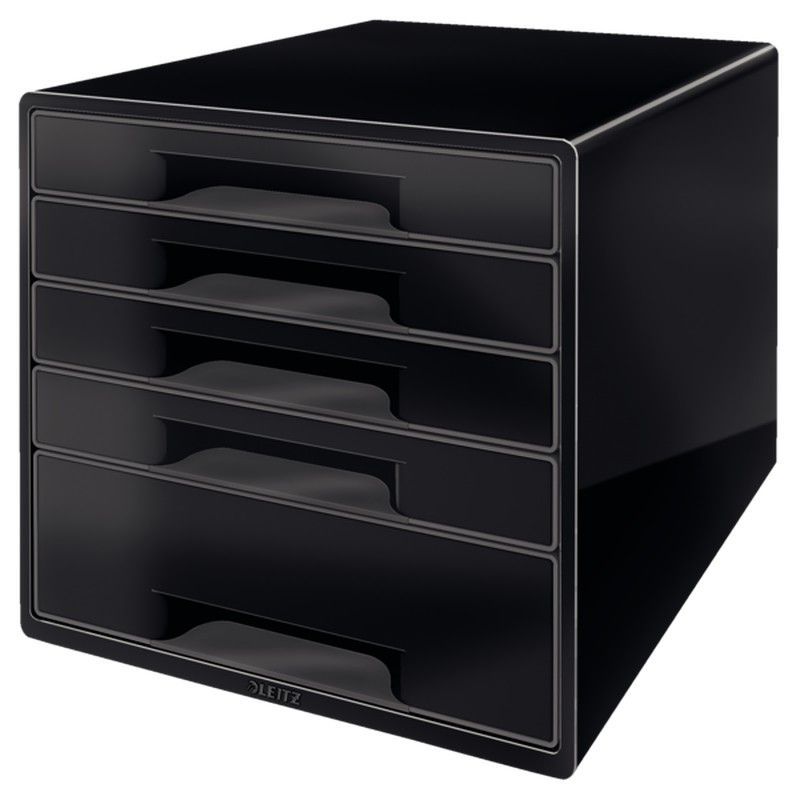 Bucs de cajones Leitz DUAL Desk Cube 5 cajones (1 grande y 4 pequeños), negro/antracita