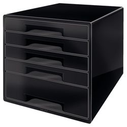 Bucs de cajones Leitz DUAL Desk Cube 5 cajones (1 grande y 4 pequeños), negro/antracita