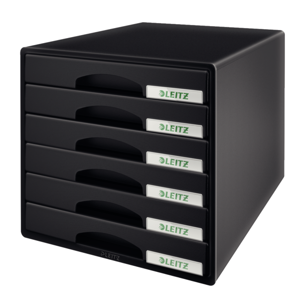 Bucs de cajones Leitz Plus. 6 cajones (pequeños), negro