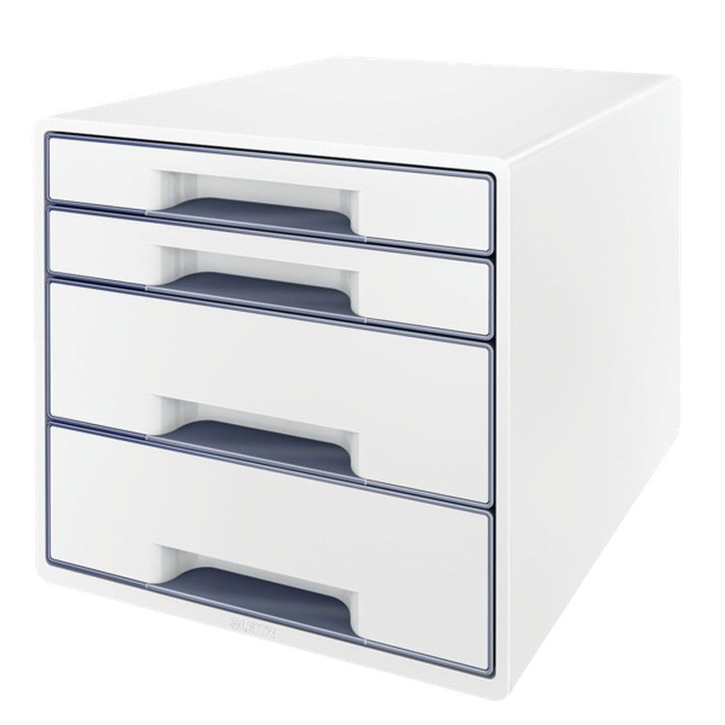 Bucs de cajones WOW Desk Cube 4 cajones (2 grandes y 2 pequeños), blanco/gris