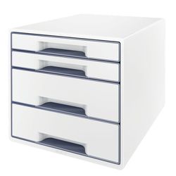 Bucs de cajones WOW Desk Cube 4 cajones (2 grandes y 2 pequeños), blanco/gris