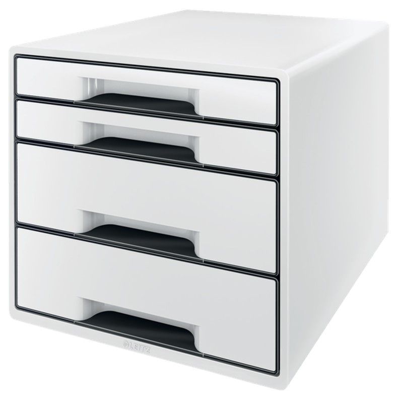 Bucs de cajones WOW Desk Cube 4 cajones (2 grandes y 2 pequeños), negro/blanco