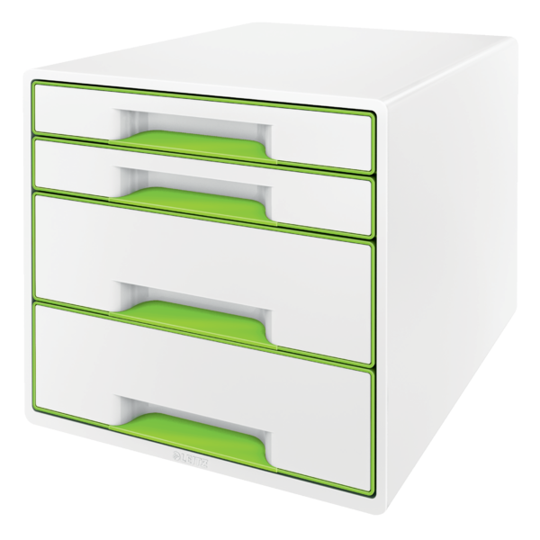 Bucs de cajones WOW Desk Cube 4 cajones (2 grandes y 2 pequeños), verde/blanco