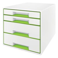 Bucs de cajones WOW Desk Cube 4 cajones (2 grandes y 2 pequeños), verde/blanco