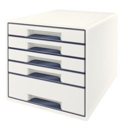 Bucs de cajones WOW Desk Cube 5 cajones (1 grande y 4 pequeños), blanco/gris
