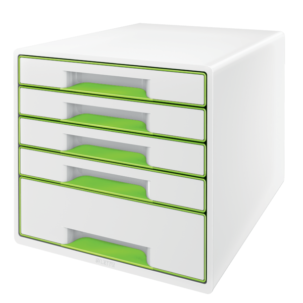 Bucs de cajones WOW Desk Cube 5 cajones (1 grande y 4 pequeños), verde/blanco