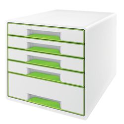 Bucs de cajones WOW Desk Cube 5 cajones (1 grande y 4 pequeños), verde/blanco