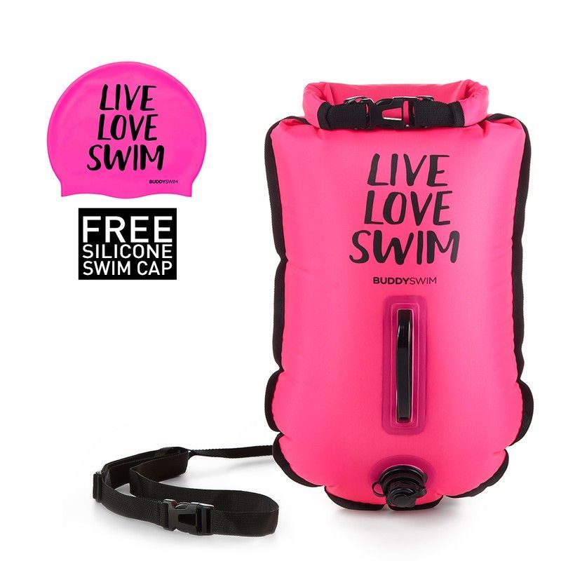 BUDDYSWIM BOYA NATACION AGUAS ABIERTAS. ROSA  LIVE LOVE SWIMM 20LT