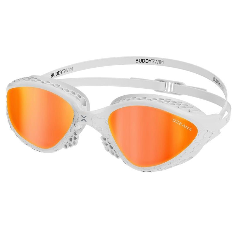 Buddyswim Goggles OzeanX White/Orange Mirror