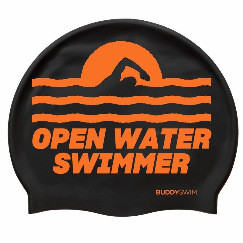 Buddyswim Gorro de natación Silicone Swim Cap OWS Black/Orange