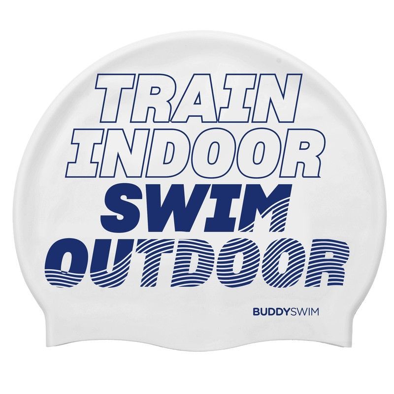 Buddyswim Gorro de natación Silicone Swim Cap TSO White/ Blue