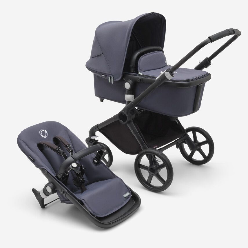 Bugaboo Fox Cub completo negro/azul tormenta-azul tormenta