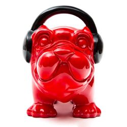 Bulldog DJ, 30  x  16  x  22 cm, de poliresina rojo