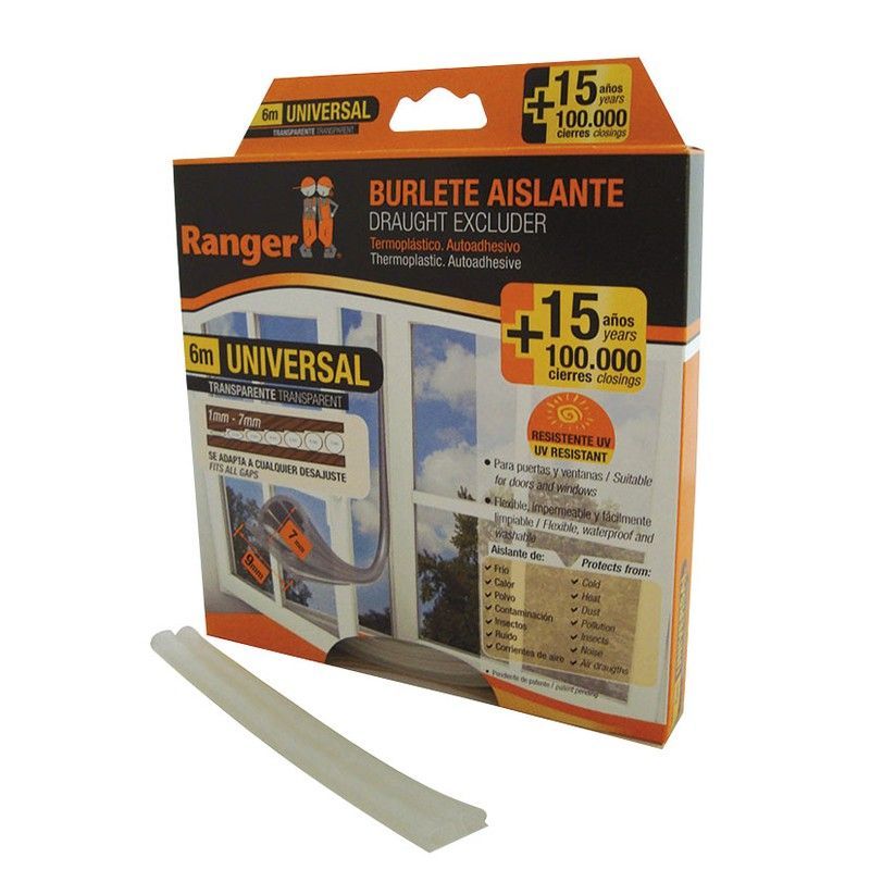 Burlete universal MIARCO perfil tubular Burlete Universal  9 Mm X 6 M. Transpar.