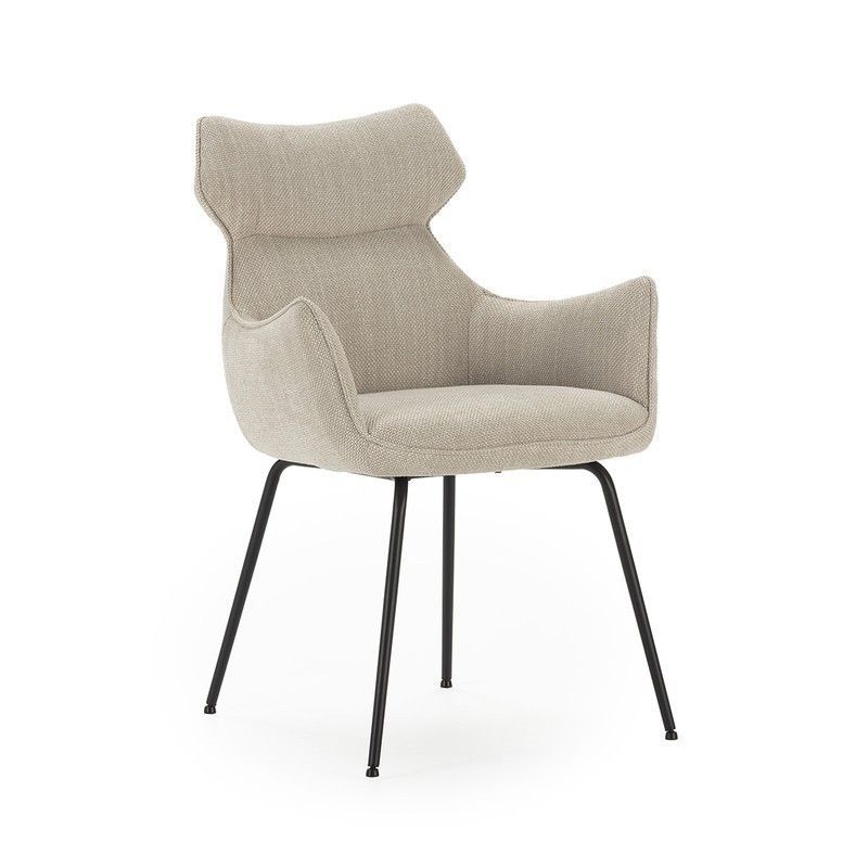 Butaca, 60 x 65 x 90 cm, de tejido en beige | Colección Dara