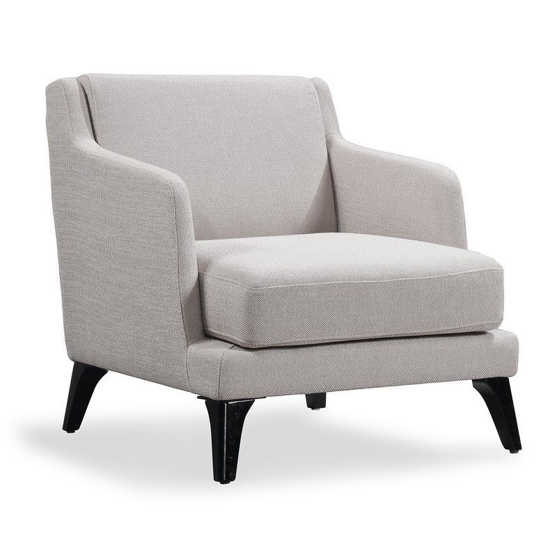 Butaca con reposa brazos y cojín tapizados en beige 74 x 84 x 78 cm | Delft