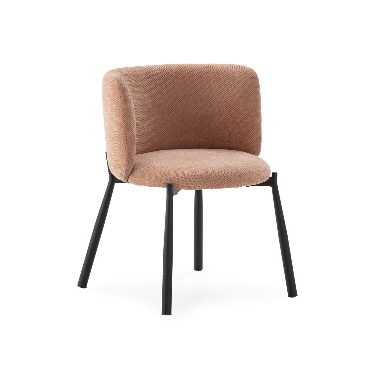 Butaca de tejido y metal en coral, 58 x 58,5 x 76,5 cm | Ginny