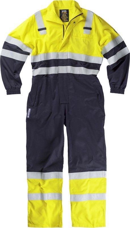 Buzo AV ignífugo, tejido modacrílico Marino Amarillo