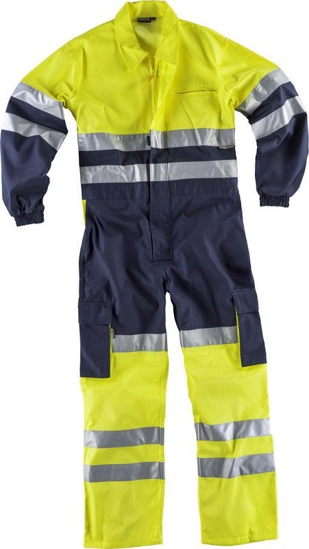 Buzo recto combinado y multibolsillos Marino Amarillo