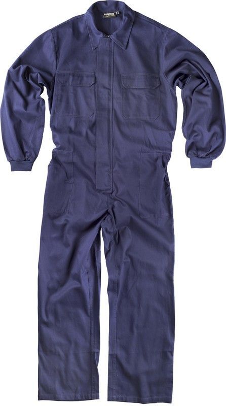 Buzo recto con cremallera de metal oculta y 2 bolsos de pecho con tapetas 100% Algodón Marino