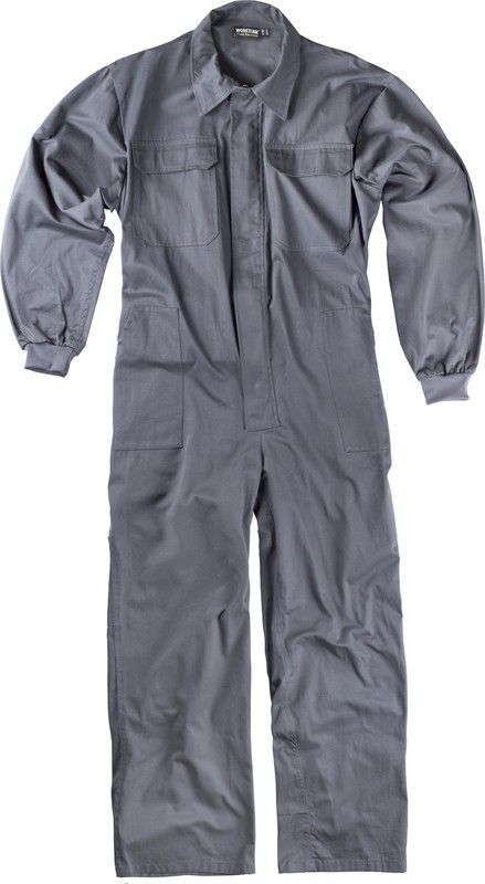 Buzo recto con cremallera de metal oculta y 2 bolsos de pecho con tapetas 100% Algodón Gris