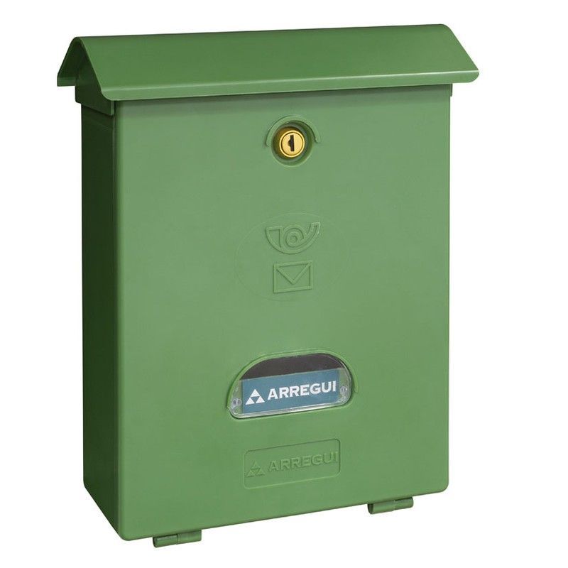 Buzon classico de plastico Arregui. Color verde.