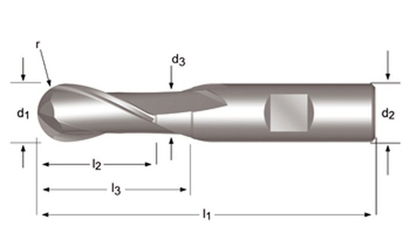 C505 - dormer hss-e brillante din 1835 b shank fresas con punta esferica n din 844 k din 844 k