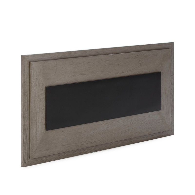 Cabecero de madera y metal gris/negro, 160 x 8 x 90 cm | Lux