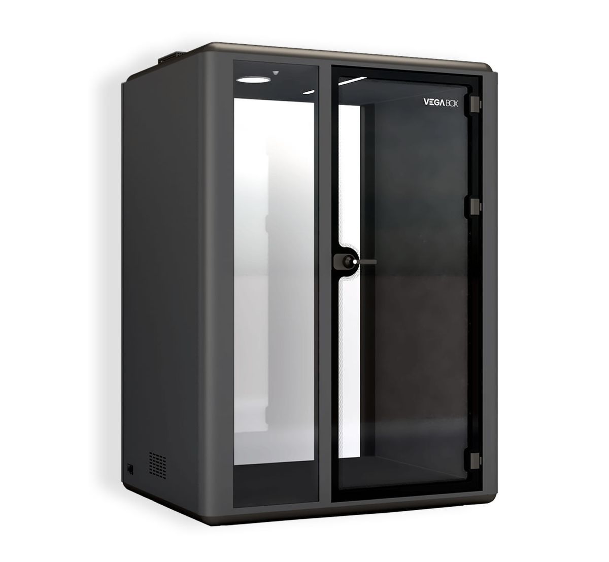 Cabina Box Mejorada con 2 Plazas o 1 Plaza Workstation, Exterior Metálico Antracita