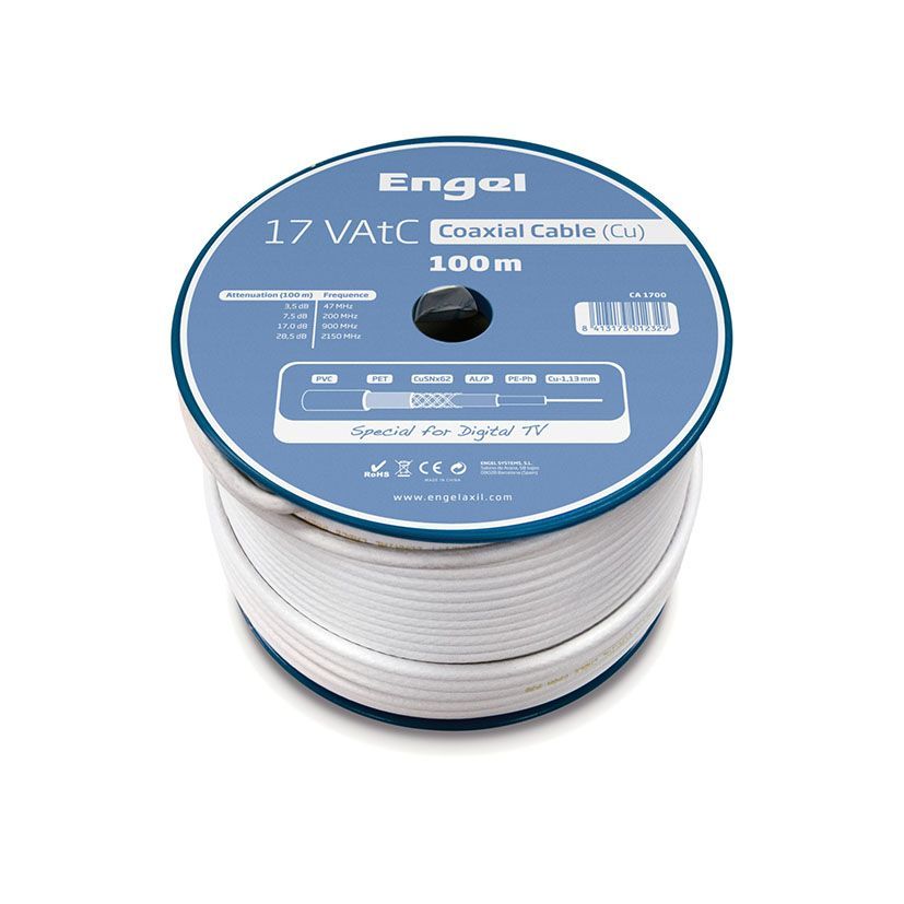 Cable Coax.Bobina 100M Tipo 17Vatc Blanc