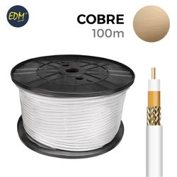 Cable coaxial apantallado 100% cobre edm euro/mts