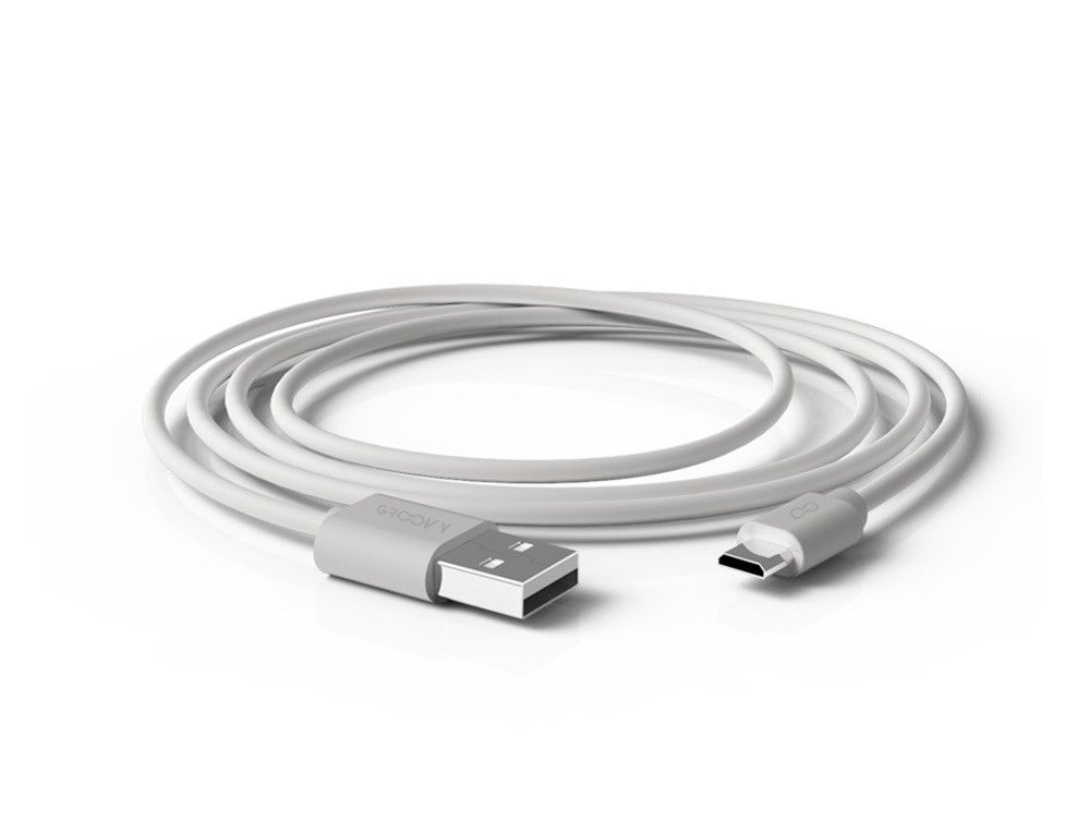 Cable groovy usb-a a micro usb longitud 1 mt color blanco
