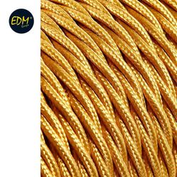 Cable textil trenzado 2x0,75mm c-45 oro mate seda 5m