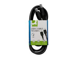 Cable usb-c a usb-c q-connect pvc longitud 1m negro