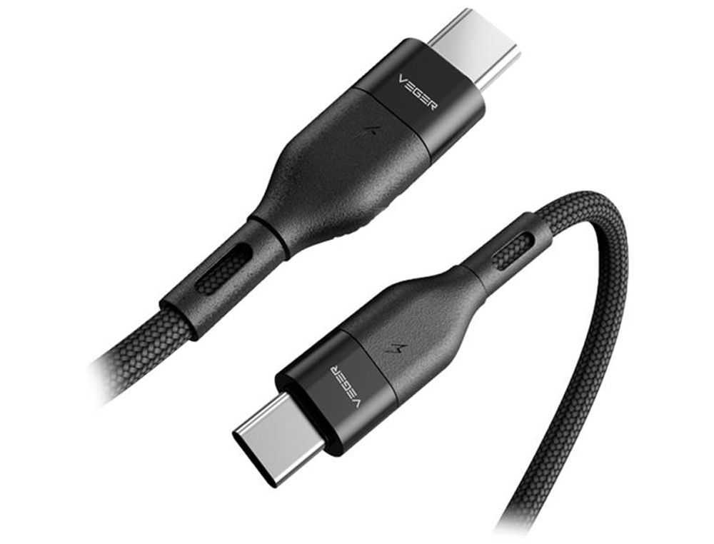 Cable veger para portatiles pd100w usb-c/usb-c 2.0 1,2m negro
