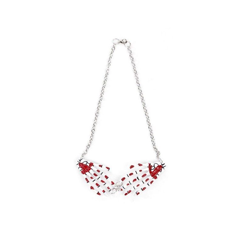 Cadena Colgante Mano Esqueleto Sangre