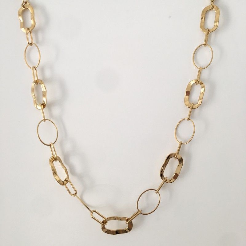 Cadena Eslabones De Cuello Para Mujer Oro