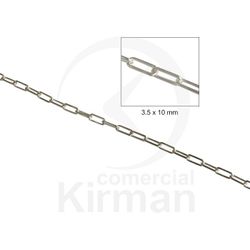 Cadena Plata 072300 Forzada Rectangular Diámetro 50cm (3,5mm x 10mm)