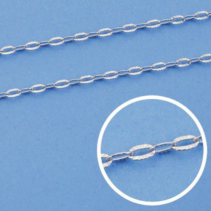 Cadena Tallada Oro Blanco 18kts Largo 45cm Ancho 1mm 12000945