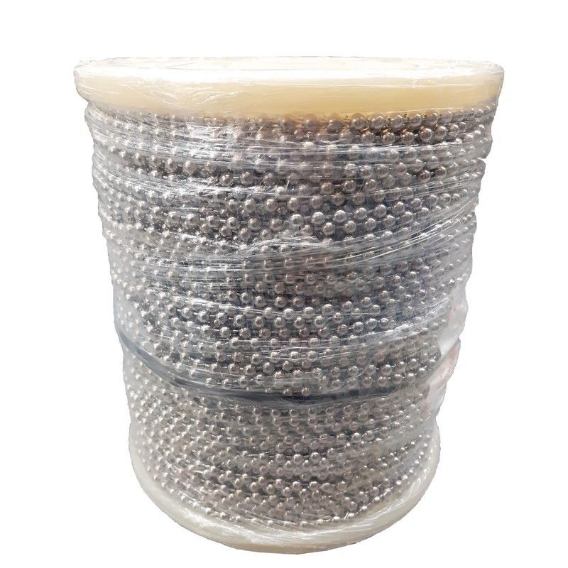 Cadeneta metalica para cortina enrollable: bolas Ø 4,5 mm x 6 mm - Bobina x 125 m.