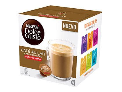 Cafe Dolce Gusto Cafe con Leche Descafeinado Monodosis Caja de 16 Unidades