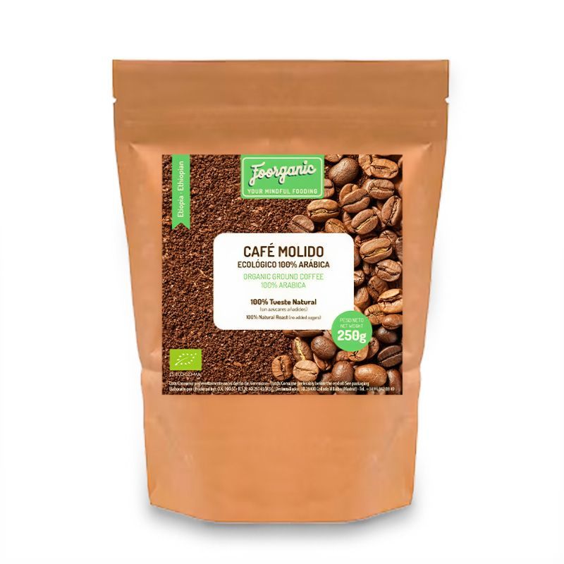 Café molido natural tostado orgánico 250 g